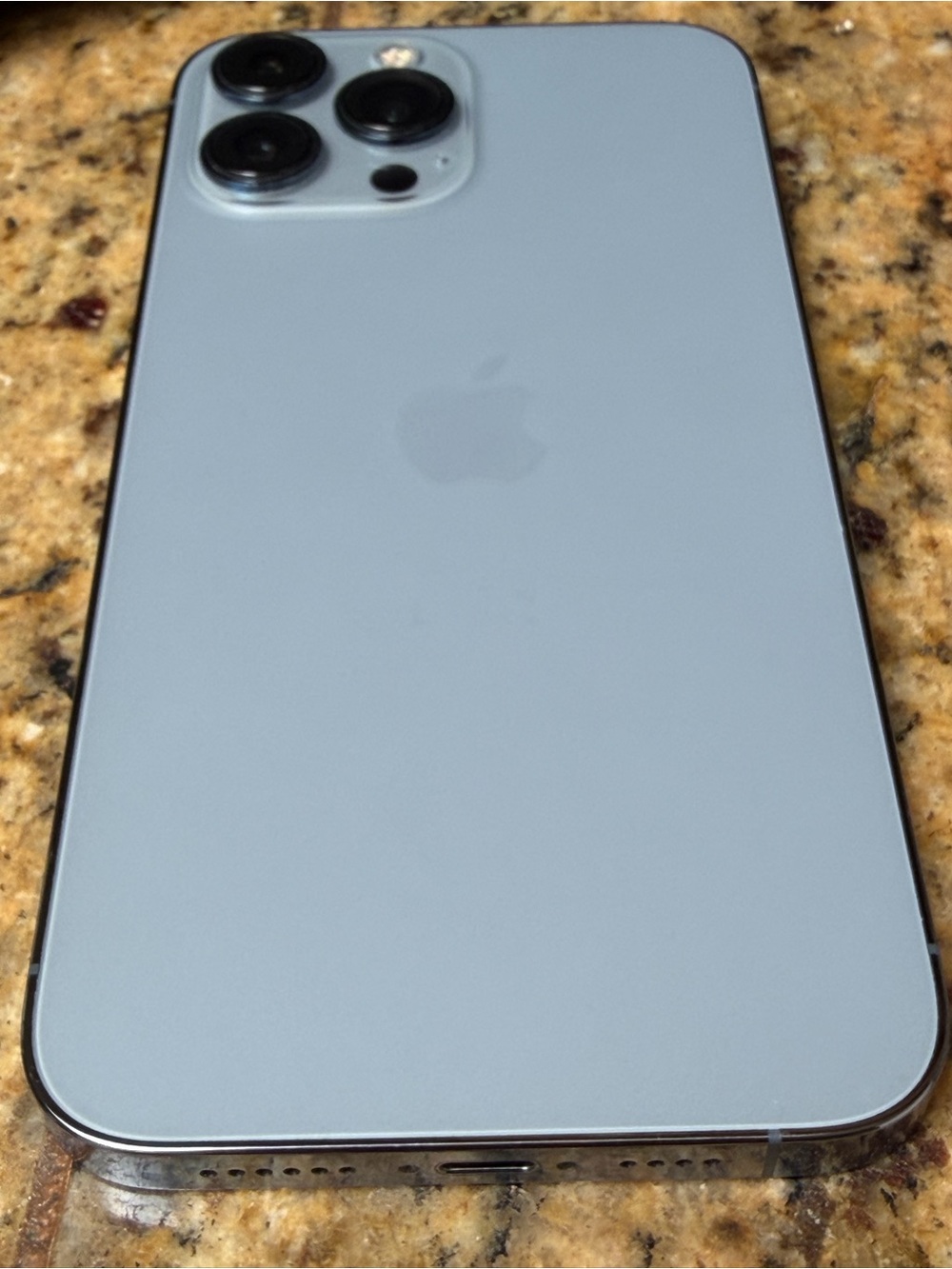 Apple iPhone 13 Pro Max - Sapphire blue and silver Accents used.